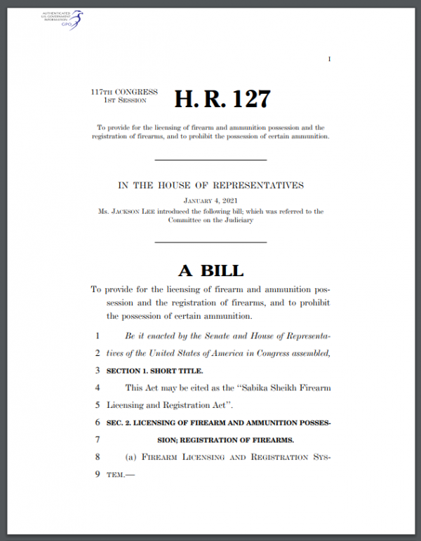 Here it is The Bill To Destroy Gun Ownership LewRockwell
